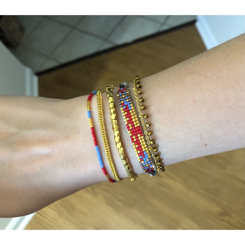 VICTORIA EMERSON - red/blue/gold cuff bracelet